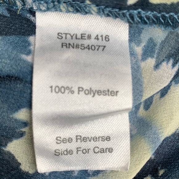 CABI Women Top Sleeveless Button Down Size S Abstract Blue Tones - Picture 7 of 8